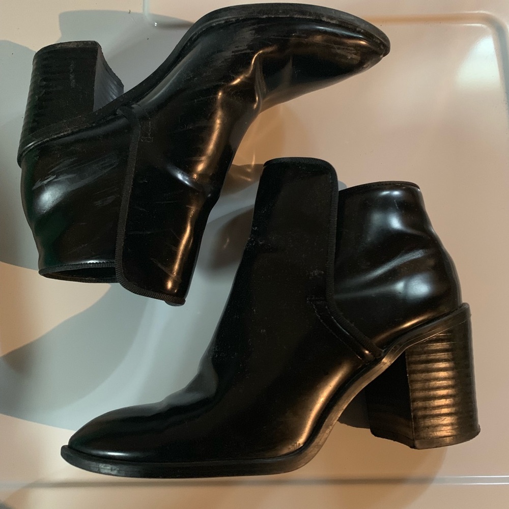 Zara Faux Patent Leather Boots